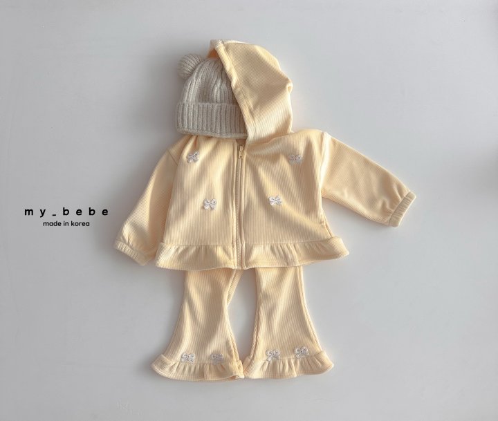 My Bebe - Korean Baby Fashion - #onlinebabyshop - Velour Frill Bootcut Pants - 11