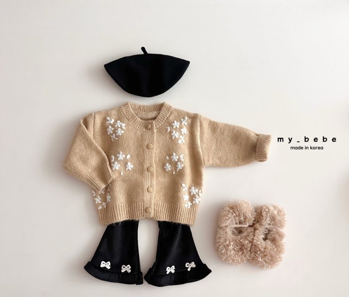 My Bebe - Korean Baby Fashion - #onlinebabyshop - Floral Embroidered Cardigan - 6