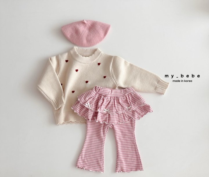 My Bebe - Korean Baby Fashion - #onlinebabyshop - Heart Boom Knit - 5