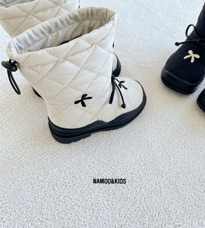 Namoo & Kids - Korean Children Fashion - #Kfashion4kids - Popcorn Ribbon Padding Boots