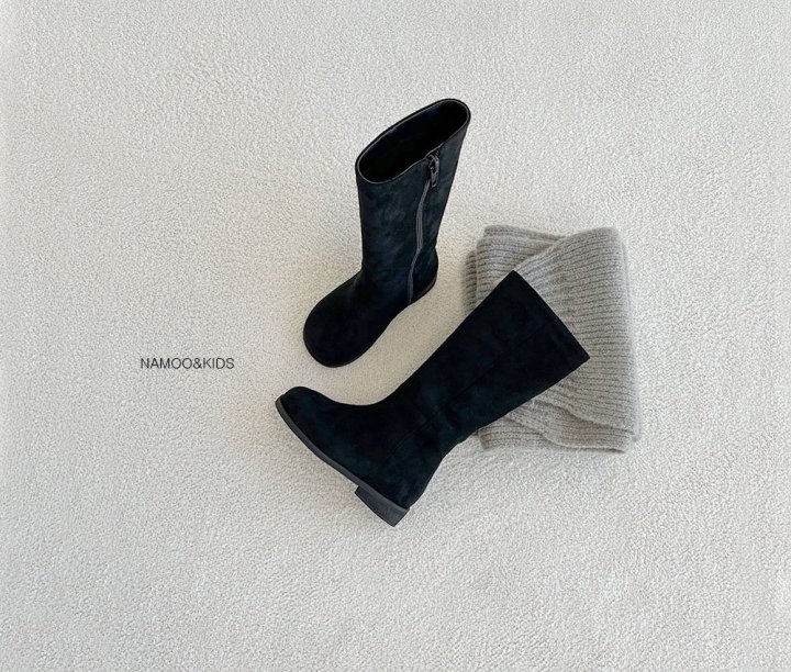 Namoo & Kids - Korean Children Fashion - #childofig - Wavy Suede Long Boots (Fleece Lining) - 5