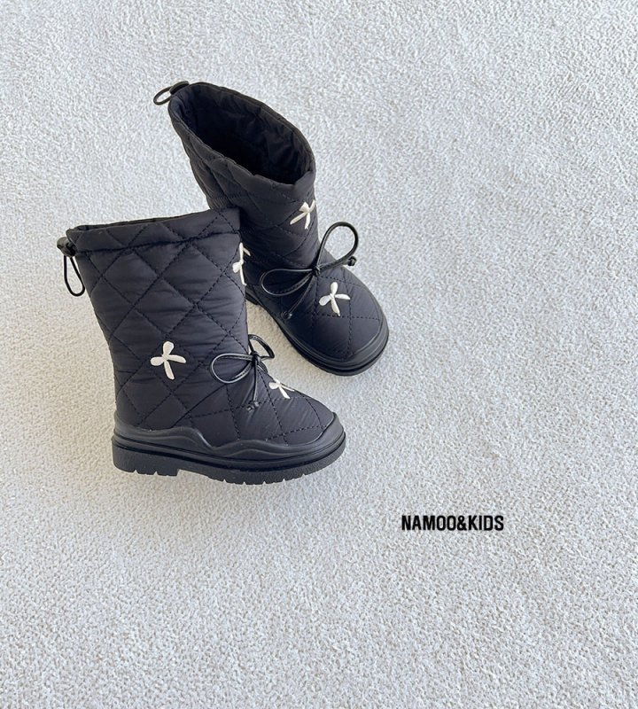 Namoo & Kids - Korean Children Fashion - #childrensboutique - Popcorn Ribbon Padding Boots - 8