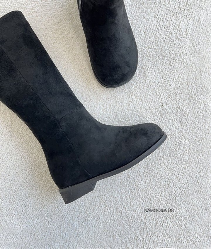 Namoo & Kids - Korean Children Fashion - #childrensboutique - Wavy Suede Long Boots (Fleece Lining) - 6