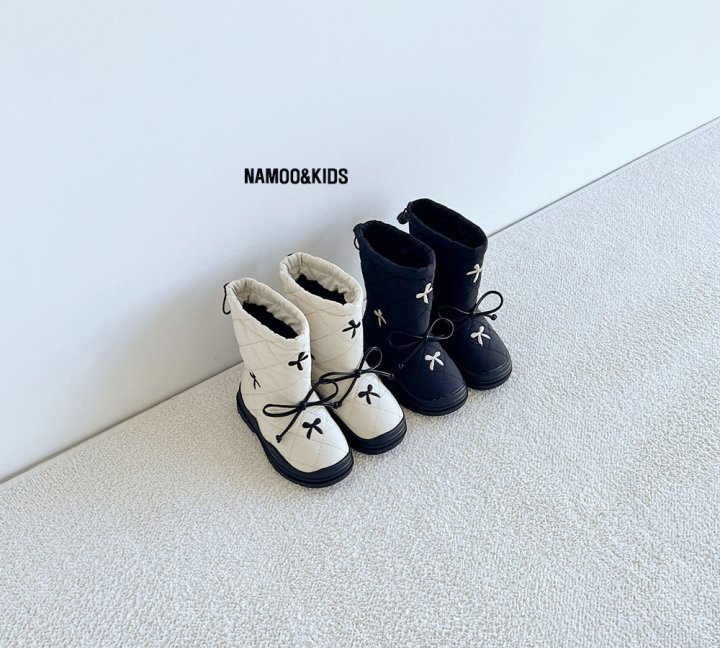 Namoo & Kids - Korean Children Fashion - #kidsshorts - Popcorn Ribbon Padding Boots - 12