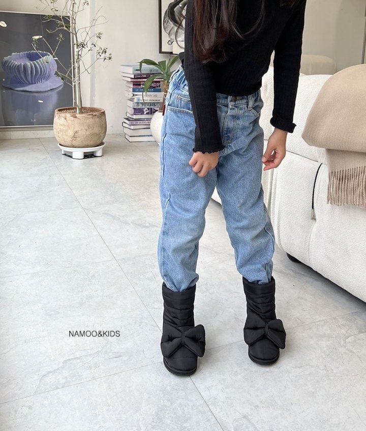 Namoo & Kids - Korean Children Fashion - #kidsshorts - Rico Ribbon Padding Boots - 8