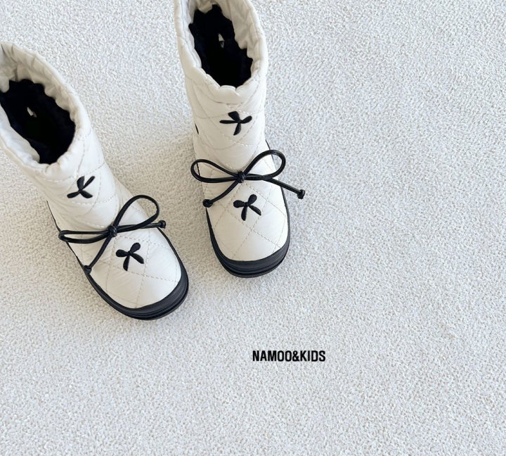 Namoo & Kids - Korean Children Fashion - #magicofchildhood - Popcorn Ribbon Padding Boots - 4