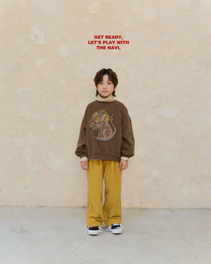 Navi - Korean Children Fashion - #kidsshorts - Lion Sweatshirt - 6