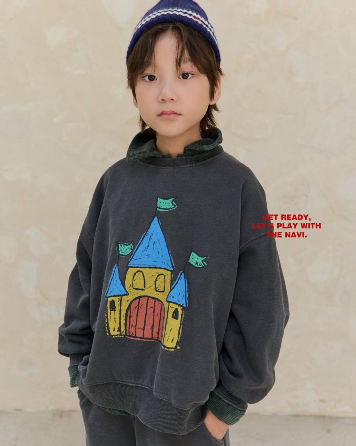 Navi - Korean Children Fashion - #kidsshorts - Castle Sweatshirt - 5