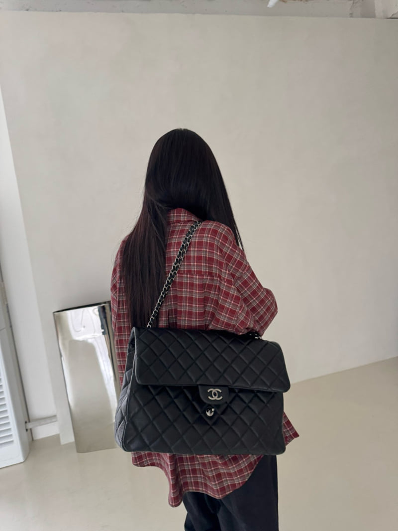 Neroli36 - Korean Women Fashion - #momslook - Mocha Check Boxy Shirt - 9