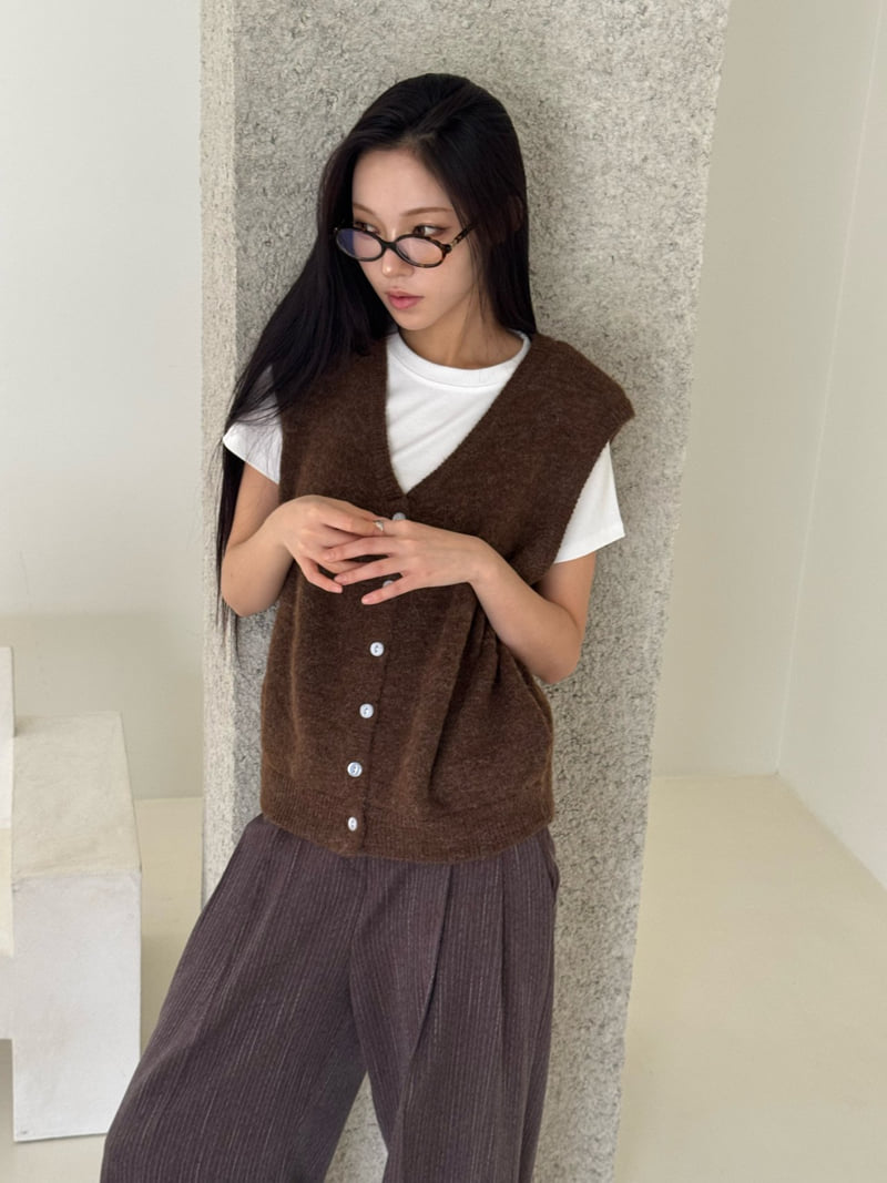 Neroli36 - Korean Women Fashion - #momslook - Raw Edge Stripe Slacks - 6