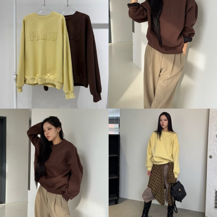 Neroli36 - Korean Women Fashion - #womensfashion - Paris Patch Sweatshirt - 4