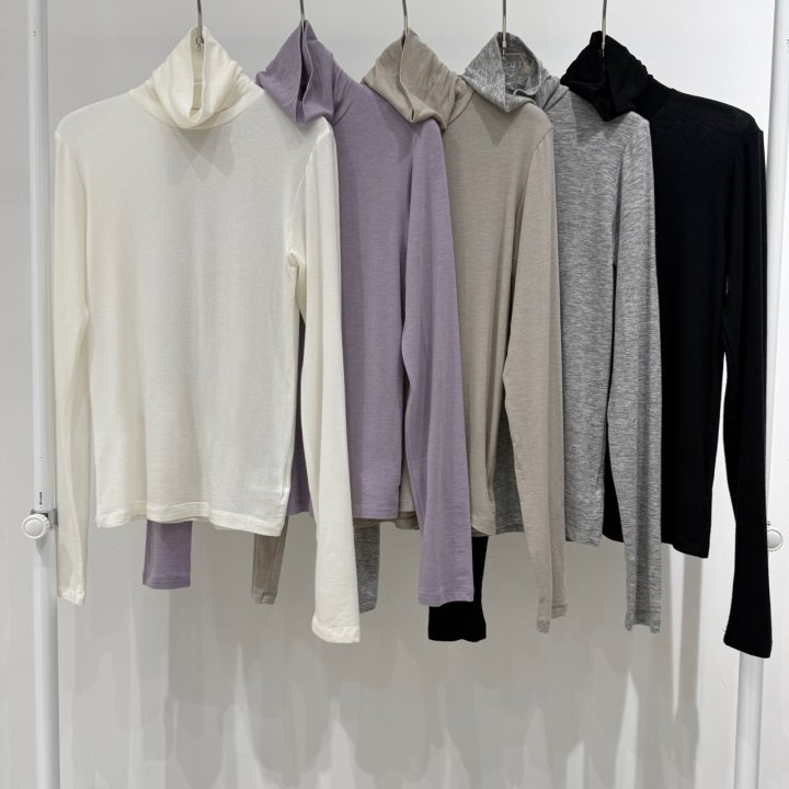 Neroli36 - Korean Women Fashion - #momslook - Light Wool Turtleneck Tee