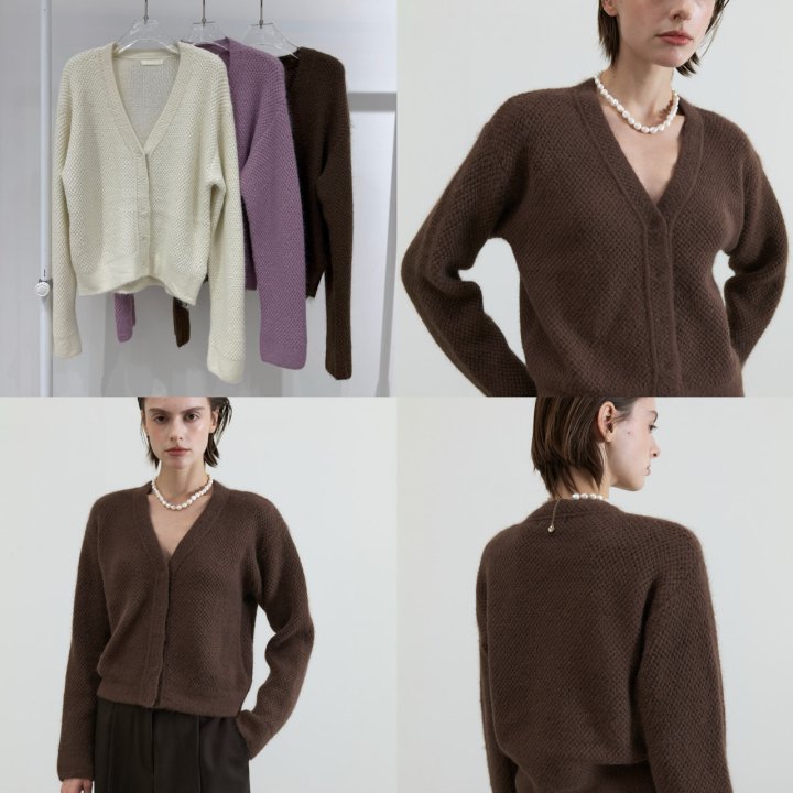Neroli36 - Korean Women Fashion - #momslook - M Waffle Knit Cardigan - 4