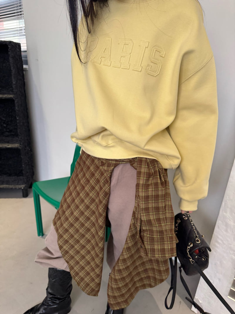Neroli36 - Korean Women Fashion - #restrostyle - Paris Patch Sweatshirt - 11