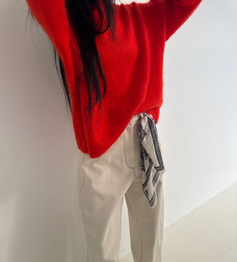 Neroli36 - Korean Women Fashion - #romanticstyle - H Curve Stitch Pants - 9
