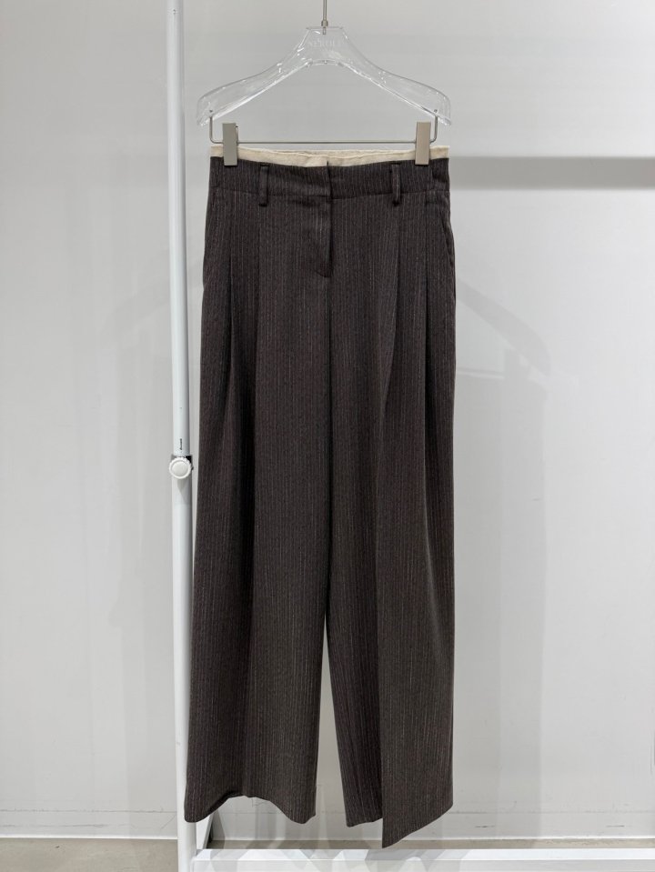 Neroli36 - Korean Women Fashion - #womensfashion - Raw Edge Stripe Slacks - 2