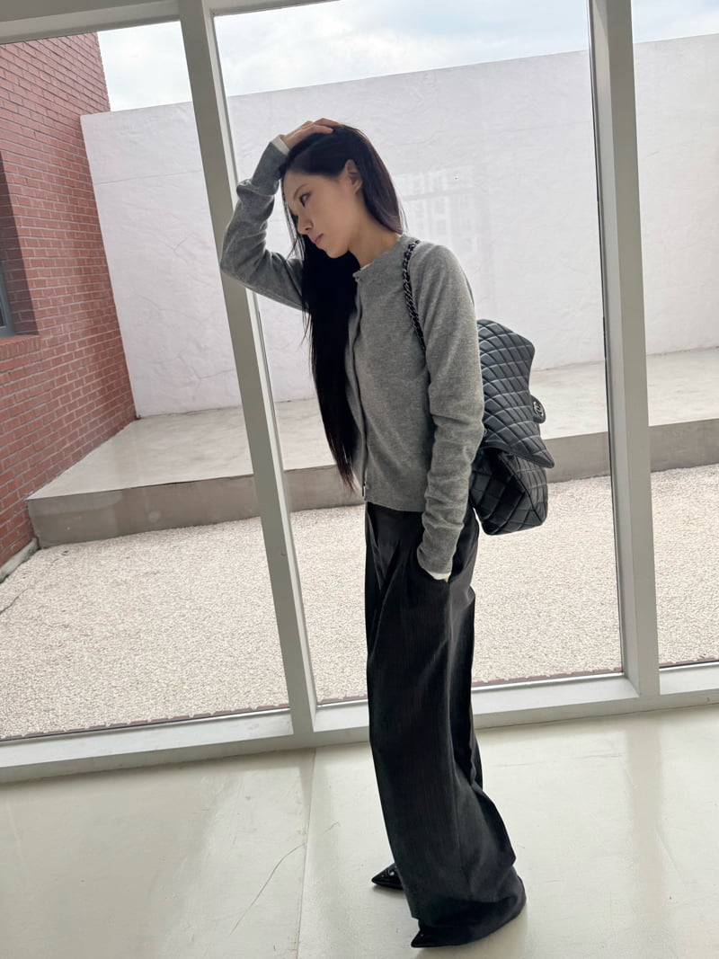 Neroli36 - Korean Women Fashion - #womensfashion - Raw Edge Stripe Slacks - 8
