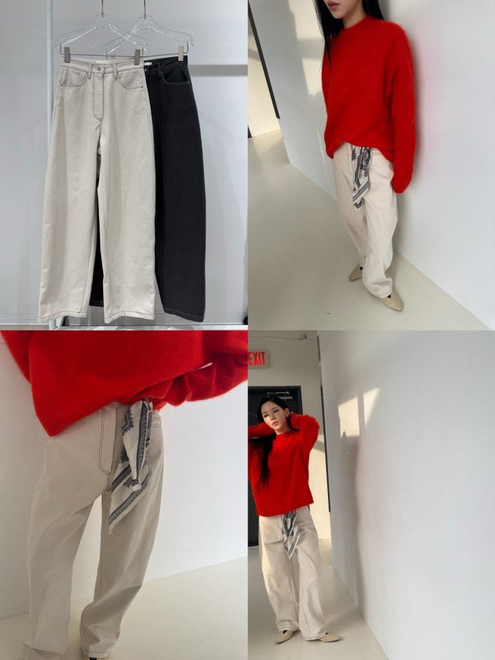 Neroli36 - Korean Women Fashion - #momslook - H Curve Stitch Pants - 4