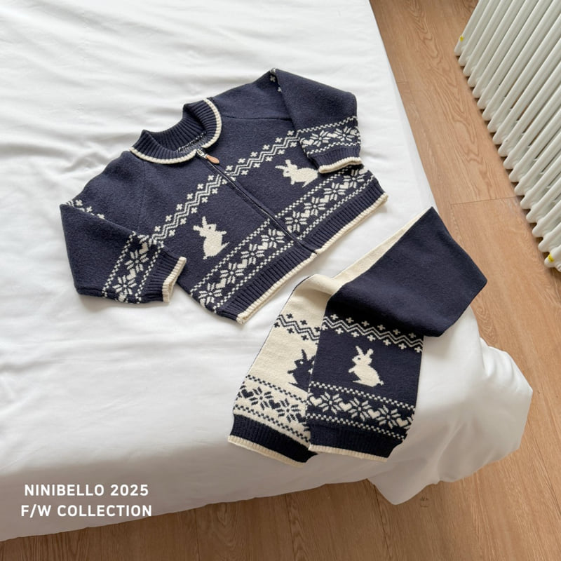 Ninibello - Korean Children Fashion - #Kfashion4kids - Bunny Nordic Knit Zip-up - 5