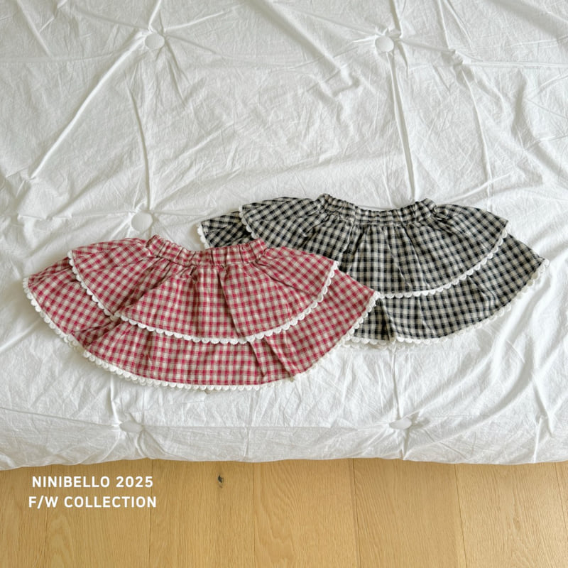 Ninibello - Korean Children Fashion - #designkidswear - Cozy Check Skirt