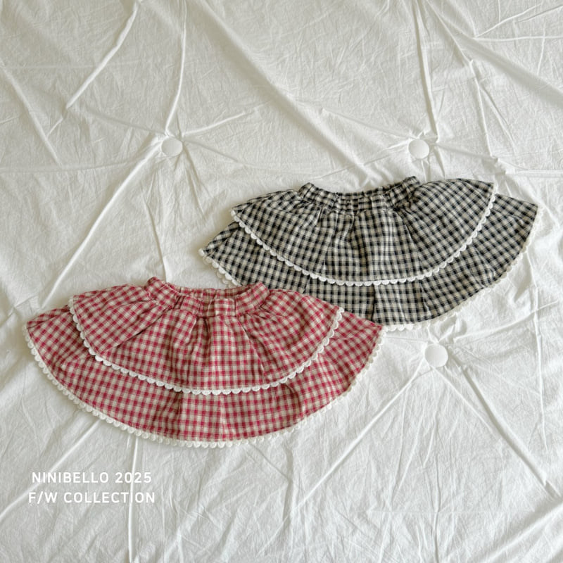 Ninibello - Korean Children Fashion - #fashionkids - Cozy Check Skirt - 3