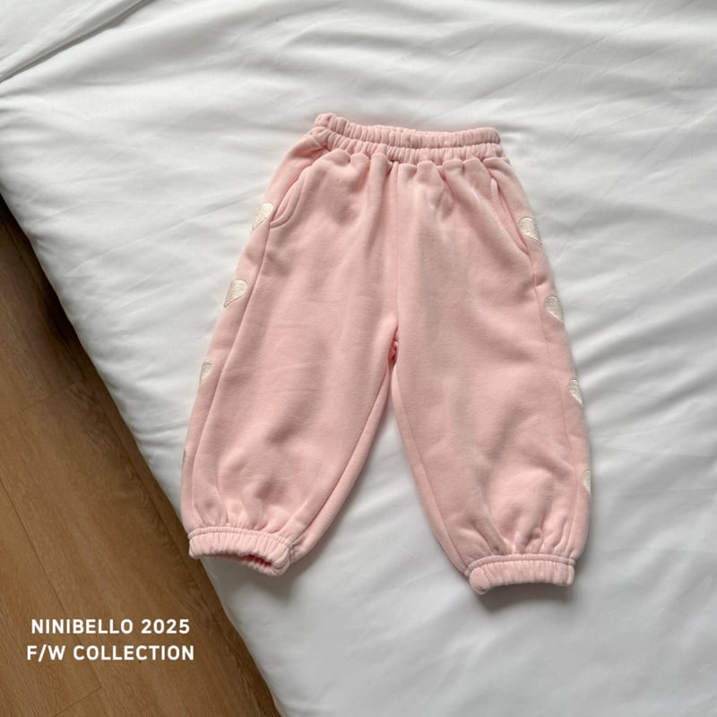 Ninibello - Korean Children Fashion - #fashionkids - Heart Embroidery Jogger Pants - 6
