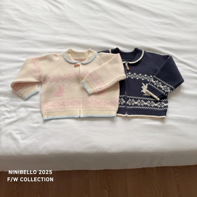 Ninibello - Korean Children Fashion - #fashionkids - Bunny Nordic Knit Zip-up