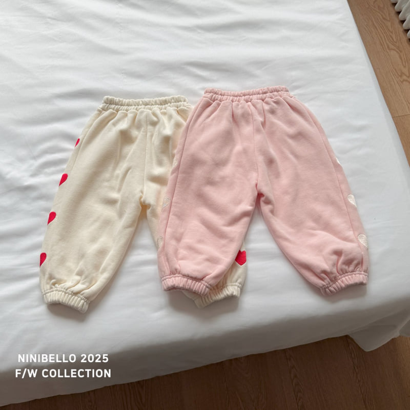 Ninibello - Korean Children Fashion - #kidsshorts - Heart Embroidery Jogger Pants - 7