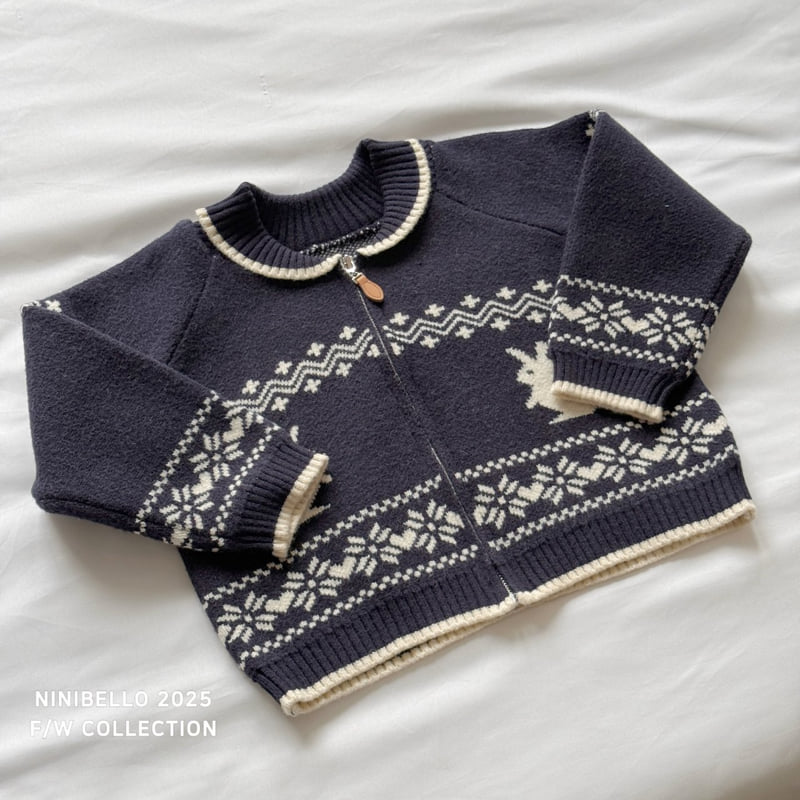Ninibello - Korean Children Fashion - #kidsstore - Bunny Nordic Knit Zip-up - 3