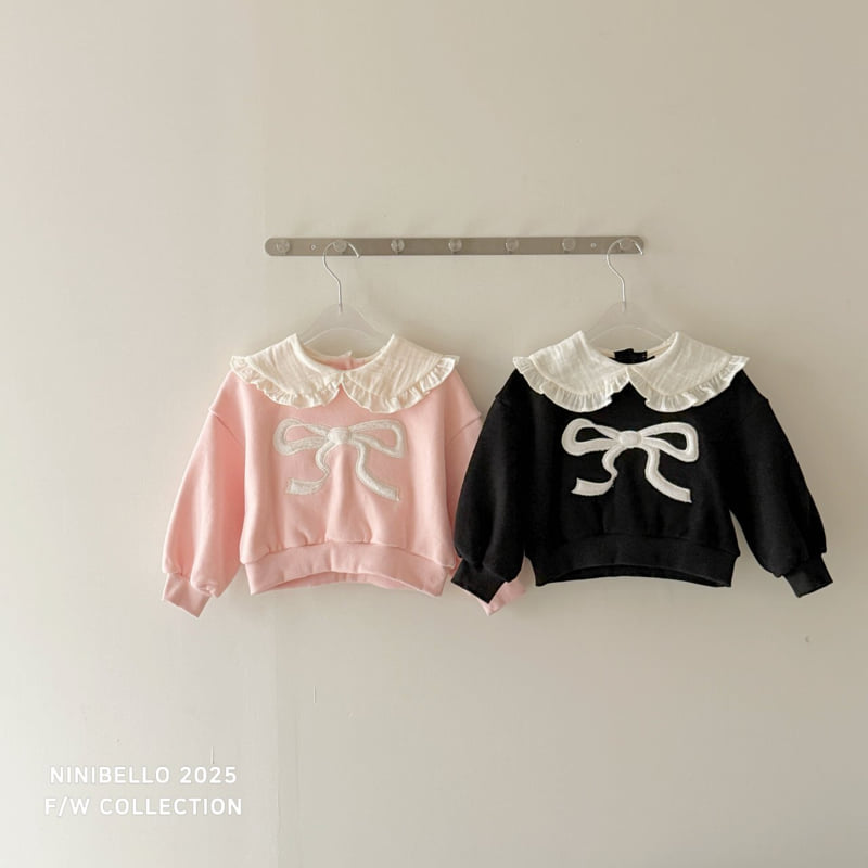 Ninibello - Korean Children Fashion - #littlefashionista - Ribbon Collar Sweatshirt