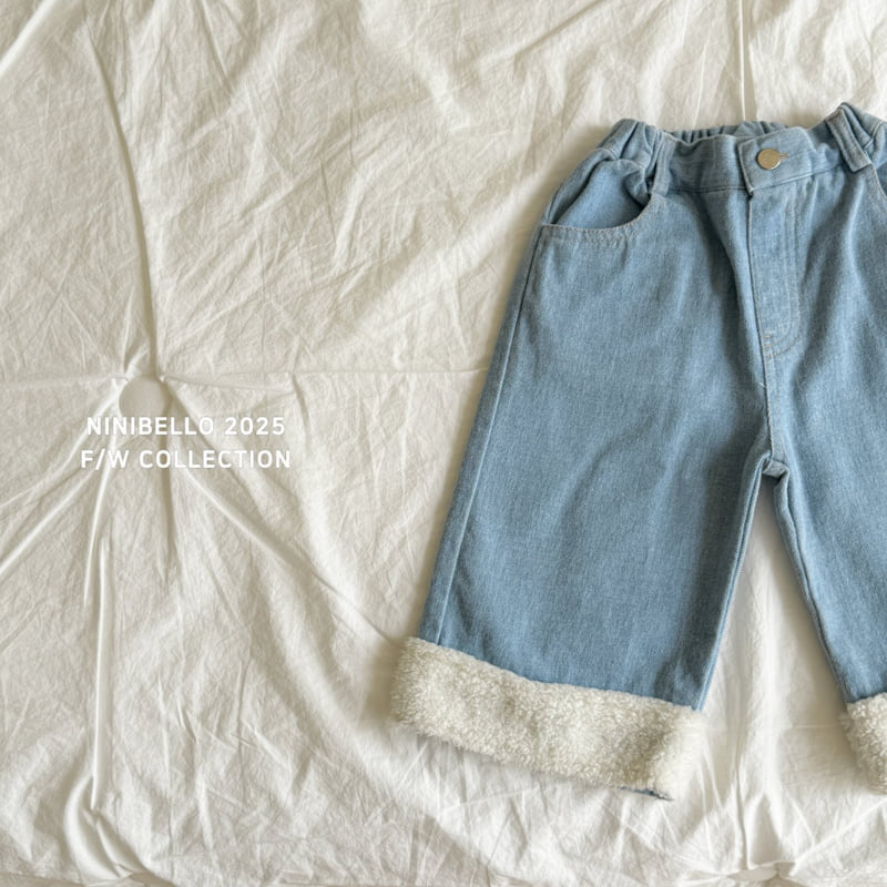 Ninibello - Korean Children Fashion - #minifashionista - Fleece Pocket Denim - 6