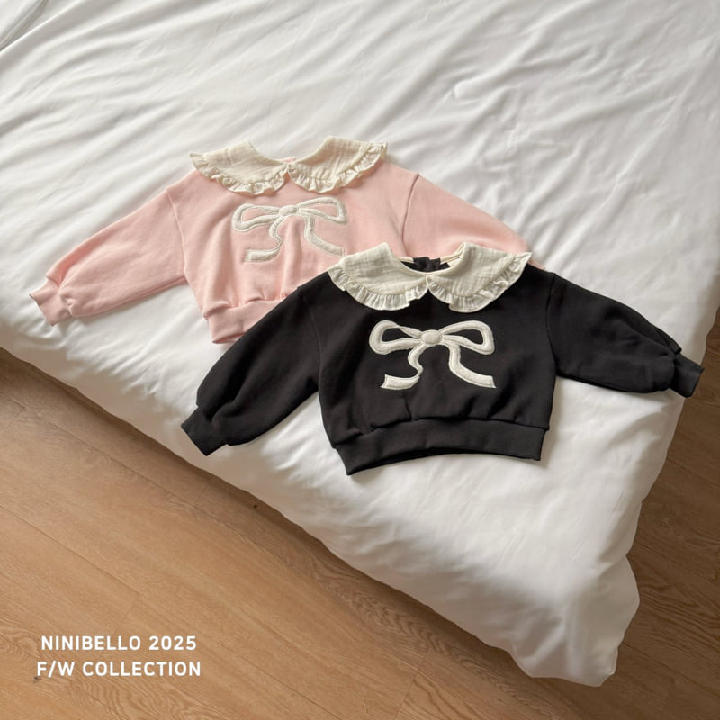 Ninibello - Korean Children Fashion - #minifashionista - Ribbon Collar Sweatshirt - 3