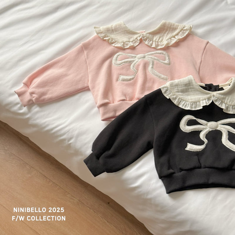 Ninibello - Korean Children Fashion - #minifashionista - Ribbon Collar Sweatshirt - 4