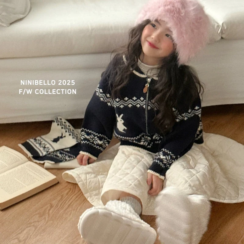 Ninibello - Korean Children Fashion - #toddlerclothing - Bunny Nordic Knit Zip-up - 11