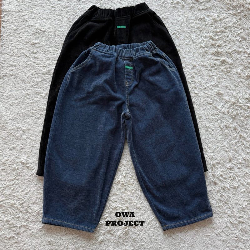 O Wa - Korean Children Fashion - #prettylittlegirls - Velvet Denim Pants