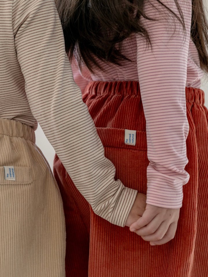 Oatmeal - Korean Children Fashion - #childofig - Basic Corduroy Pants