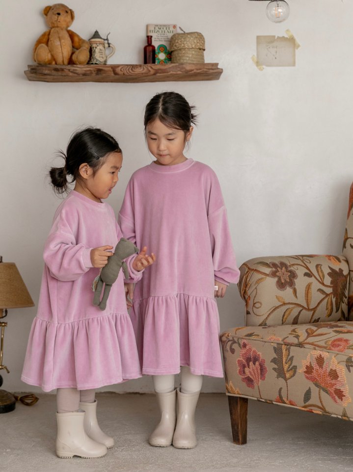 Oatmeal - Korean Children Fashion - #childofig - Basic Velour One-piece - 4