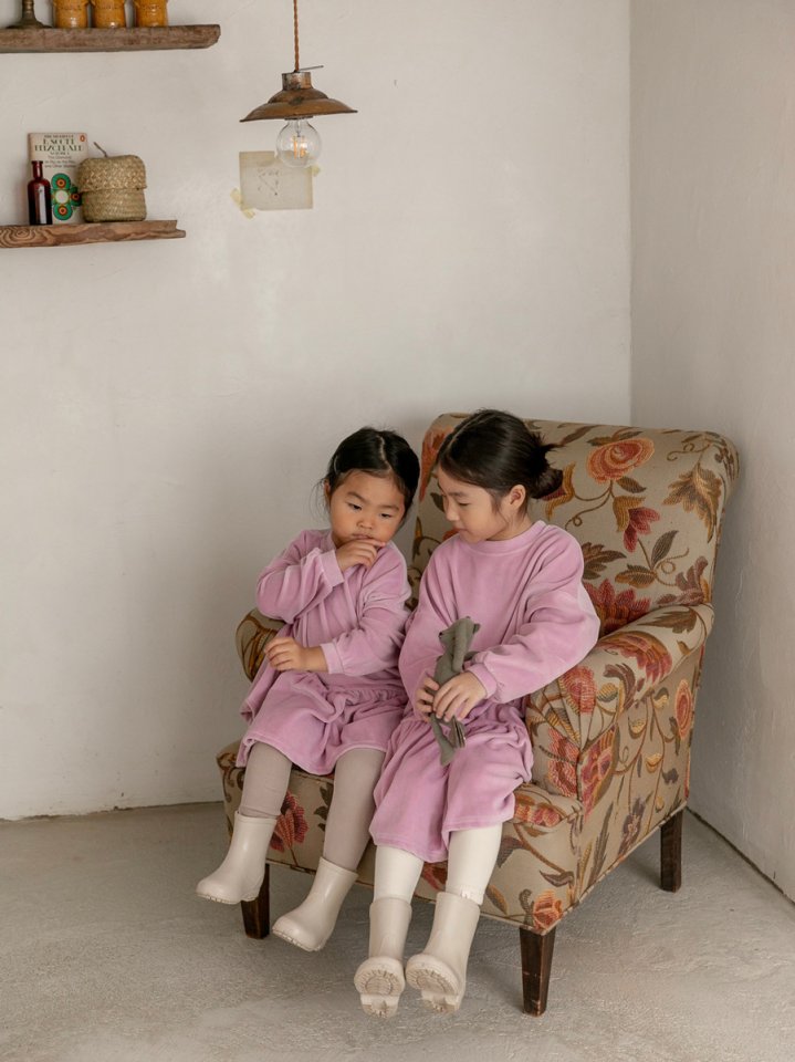 Oatmeal - Korean Children Fashion - #designkidswear - Basic Velour One-piece - 5
