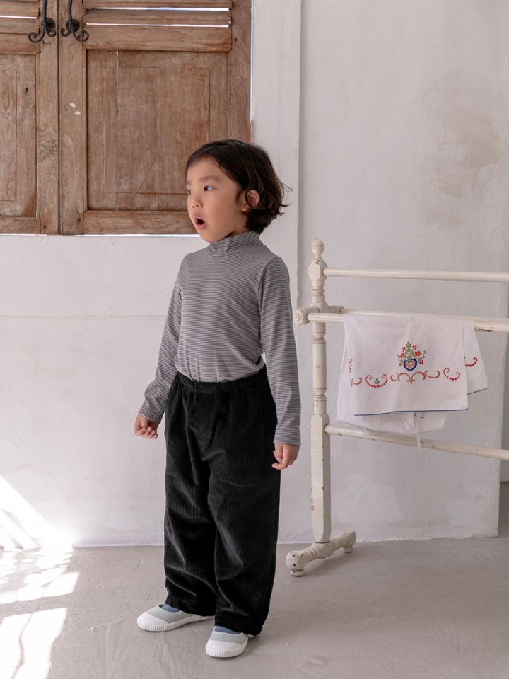 Oatmeal - Korean Children Fashion - #designkidswear - Basic Striped Turtleneck - 4