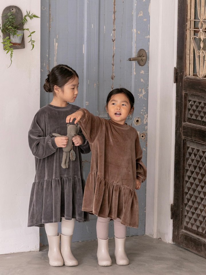 Oatmeal - Korean Children Fashion - #fashionkids - Basic Velour One-piece - 7