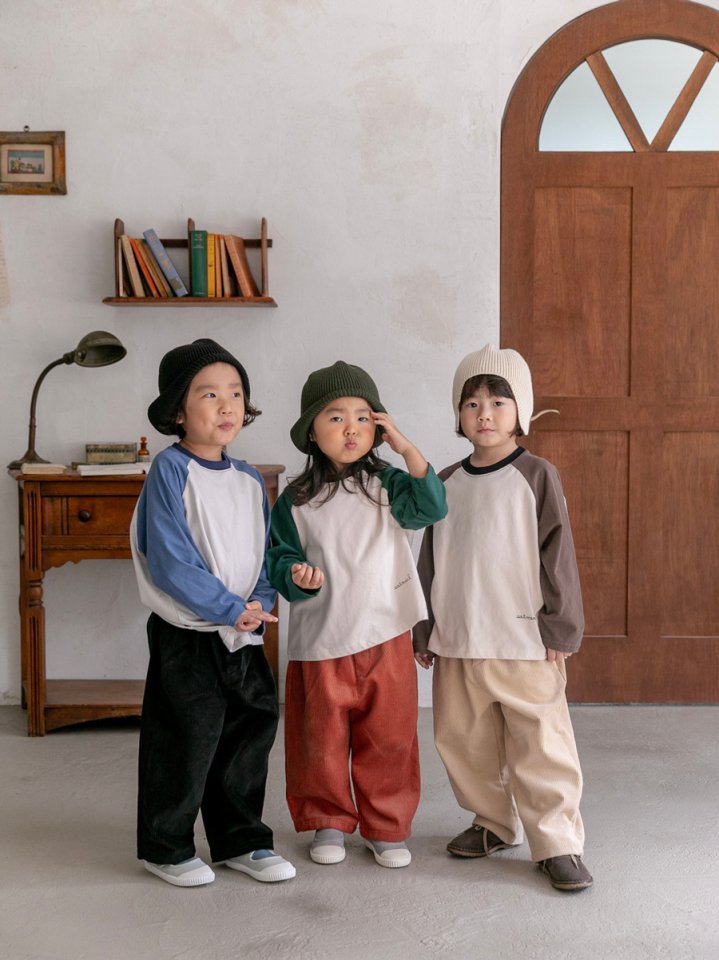 Oatmeal - Korean Children Fashion - #kidzfashiontrend - Basic Raglan Tee