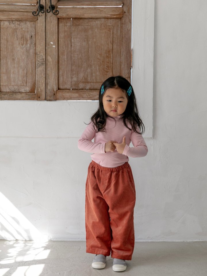 Oatmeal - Korean Children Fashion - #kidzfashiontrend - Basic Striped Turtleneck - 8