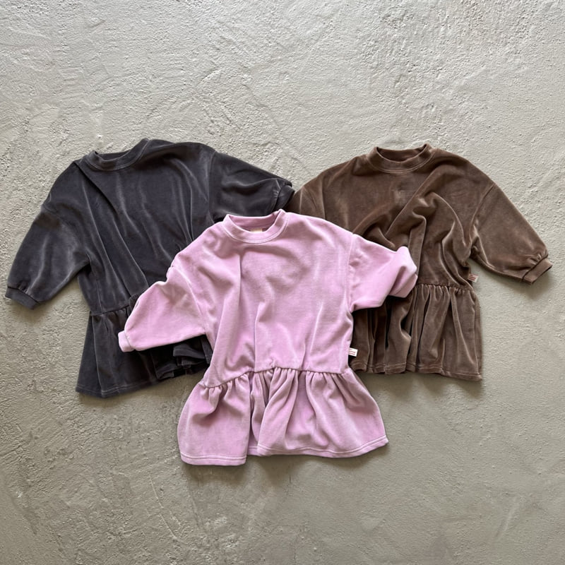 Oatmeal - Korean Children Fashion - #littlefashionista - Basic Velour One-piece - 12