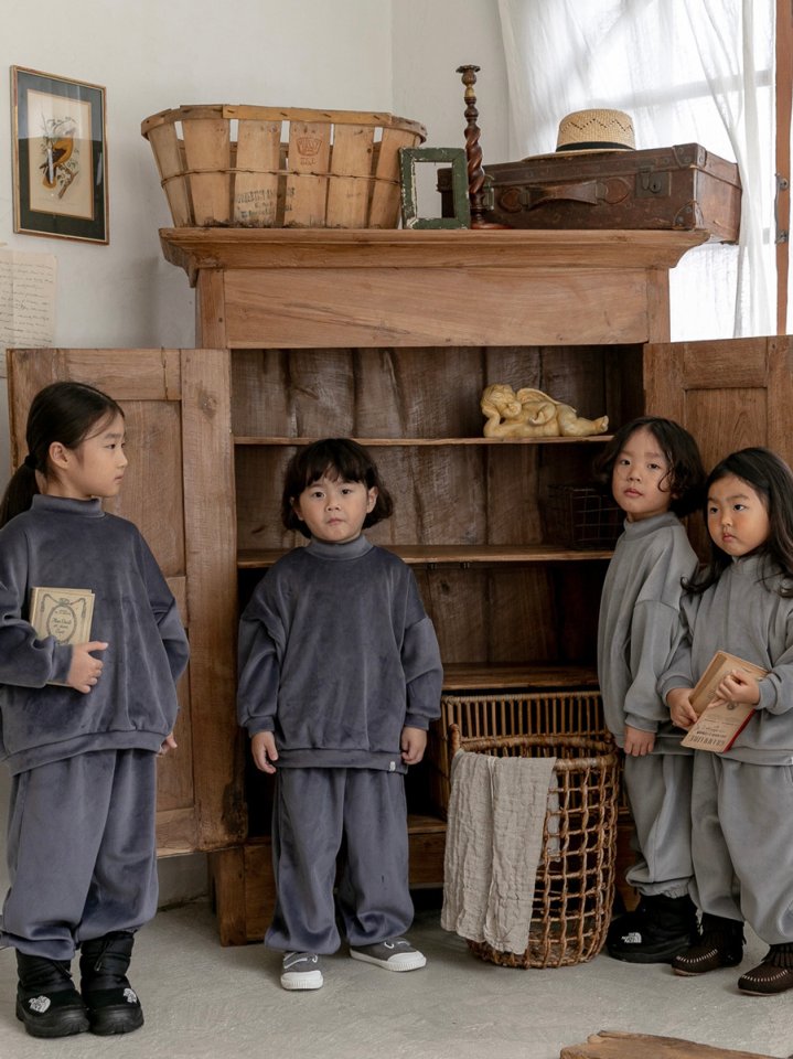 Oatmeal - Korean Children Fashion - #minifashionista - Basic Pocket Set