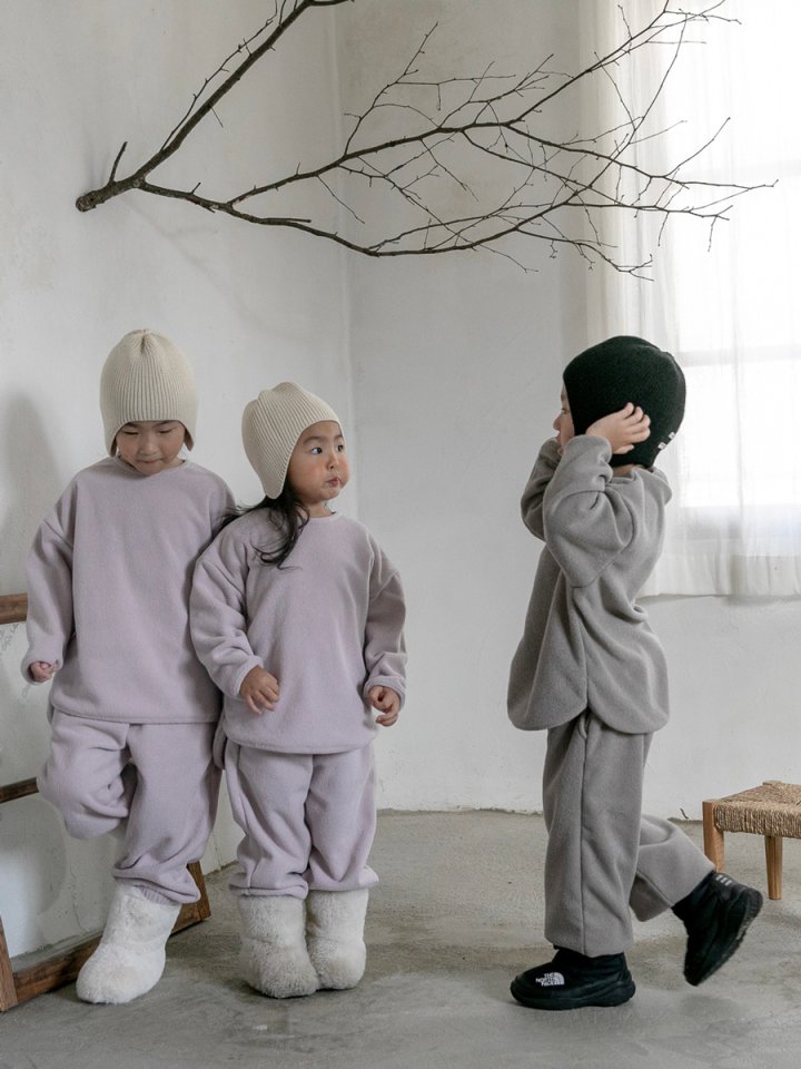 Oatmeal - Korean Children Fashion - #prettylittlegirls - Basic Terry Set - 3