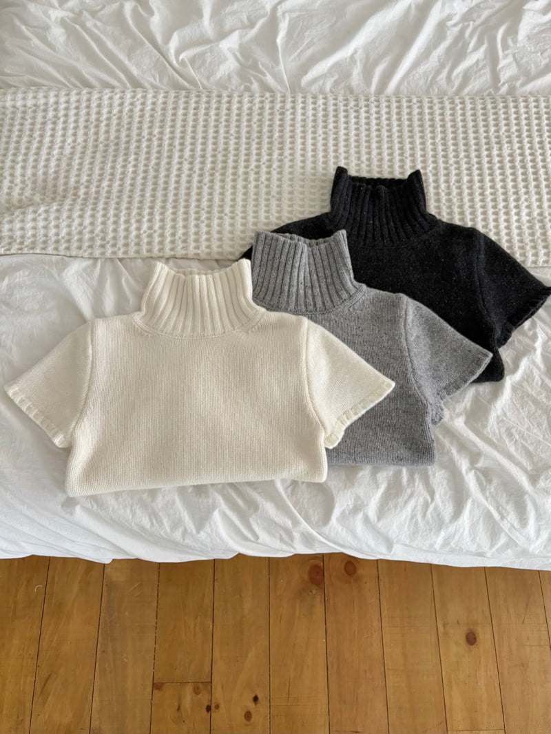 Ohao - Korean Women Fashion - #womensfashion - Turtle Neck Short Sleeve Knit - 4