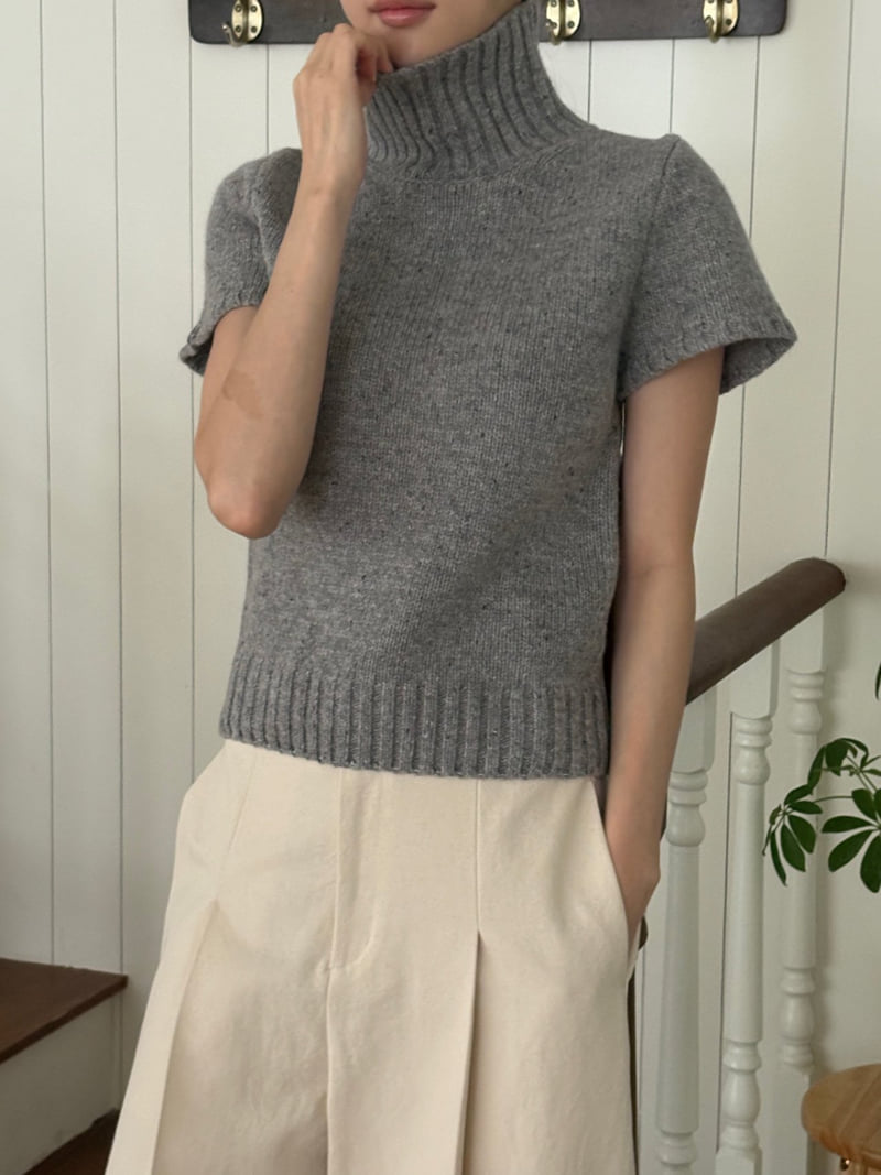Ohao - Korean Women Fashion - #momslook - Turtle Neck Short Sleeve Knit - 6