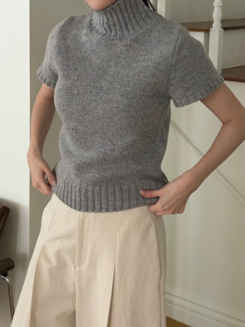 Ohao - Korean Women Fashion - #momslook - Turtle Neck Short Sleeve Knit - 7