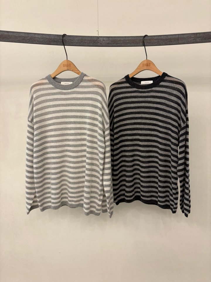 Ohao - Korean Women Fashion - #momslook - Striped Knit