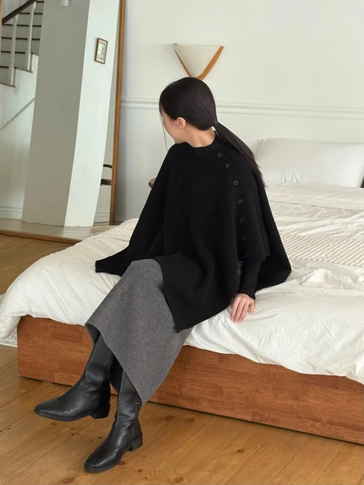 Ohao - Korean Women Fashion - #pursuepretty - Cape Knit - 3